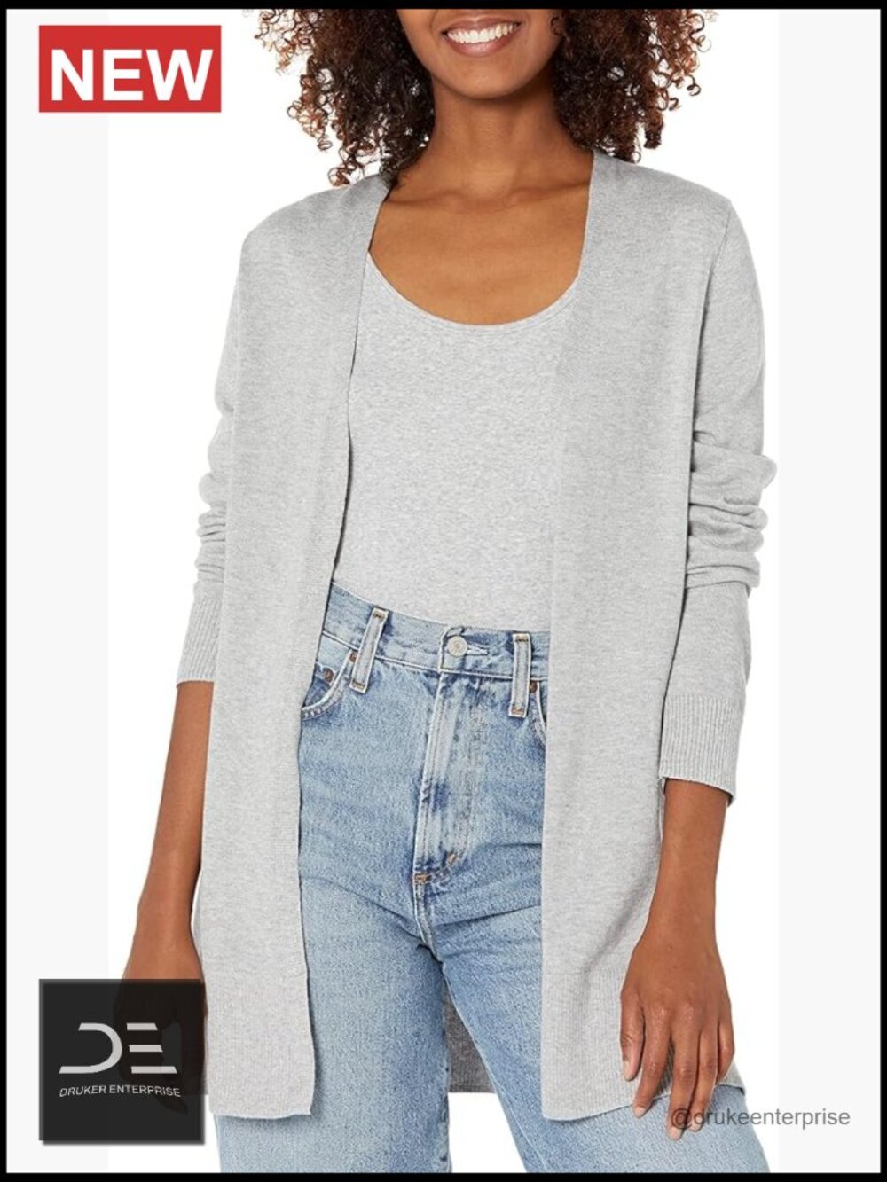 Lightweight Cardigan Sweater Open Front Cotton Blend Plus Size